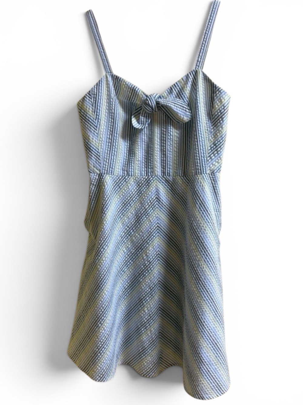 Draper James Brystol Seersucker Dress Box Chevron Stripes Size 4 New